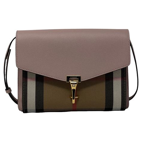 burberry the satchel check & leather crossbody style 4027401